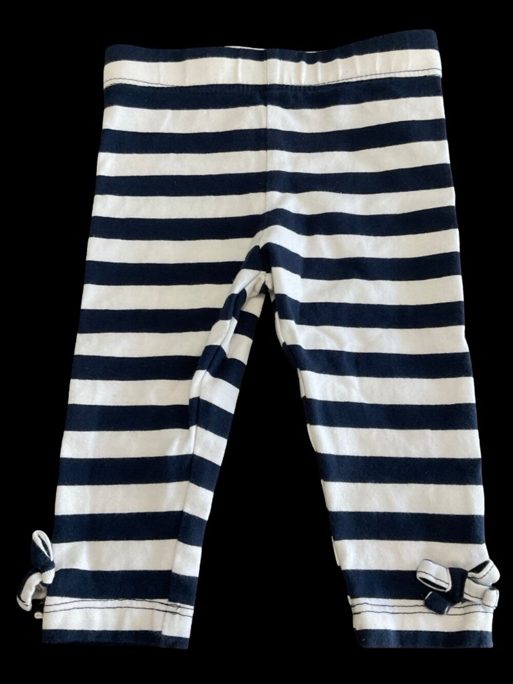 👣 10/$25 - Navy/White Striped Leggings w/ Bow Detail